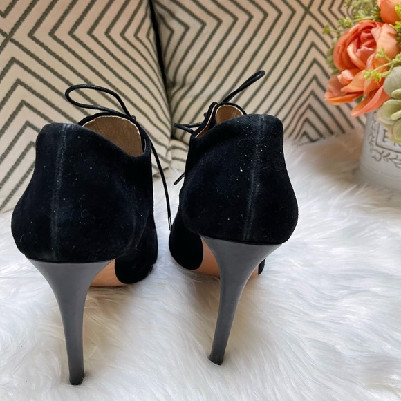 L.A.M.B Isabella Black Suede Leather Stiletto Booties - Picture 11 of 14